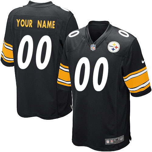 Youth Elite Nike Jersey Black Home - Customized NFL Pittsburgh Steelers